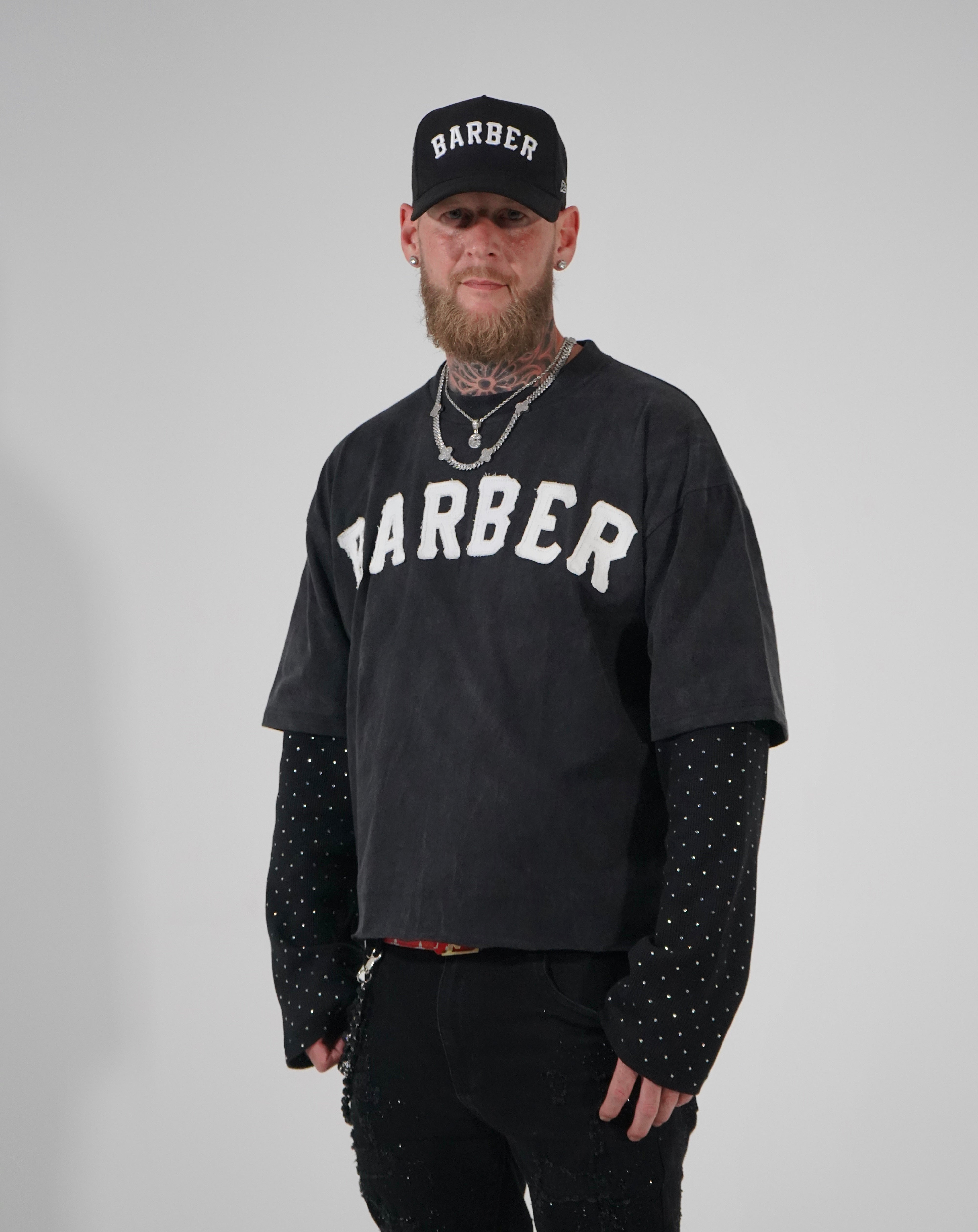 Barber Studded Layered Long Sleeve