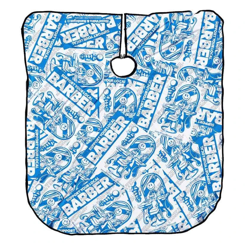 BVandB Support Your Local Barber Blue - Collector's Capes