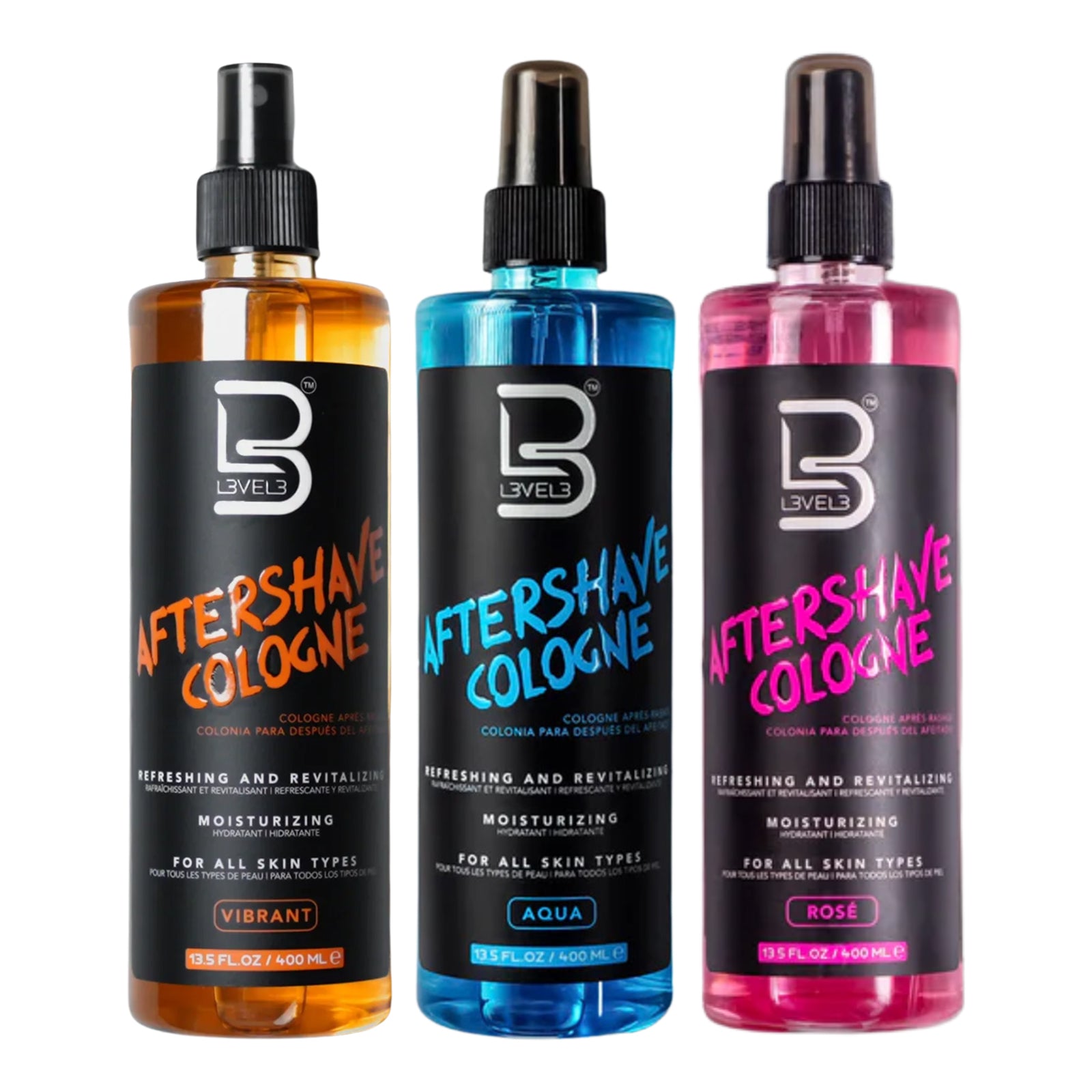 L3VEL3 Vibrant, Aqua and Rose Aftershave Set