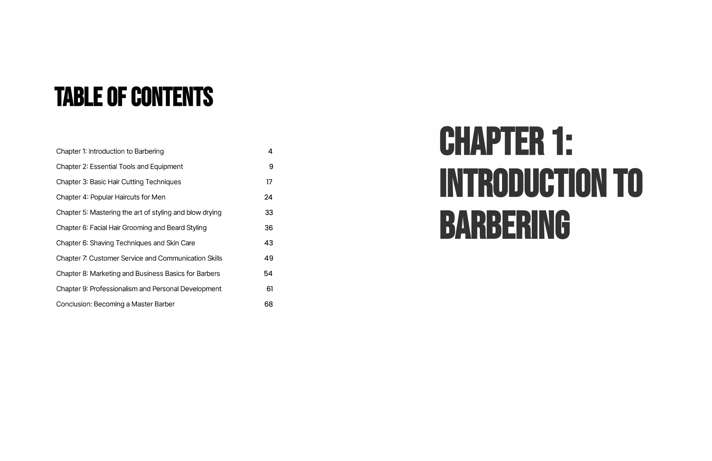 The Beginner Barber's Guide E-Book