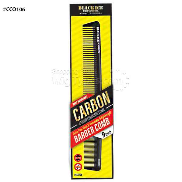 Black Ice Carbon Barber Comb 9 inch