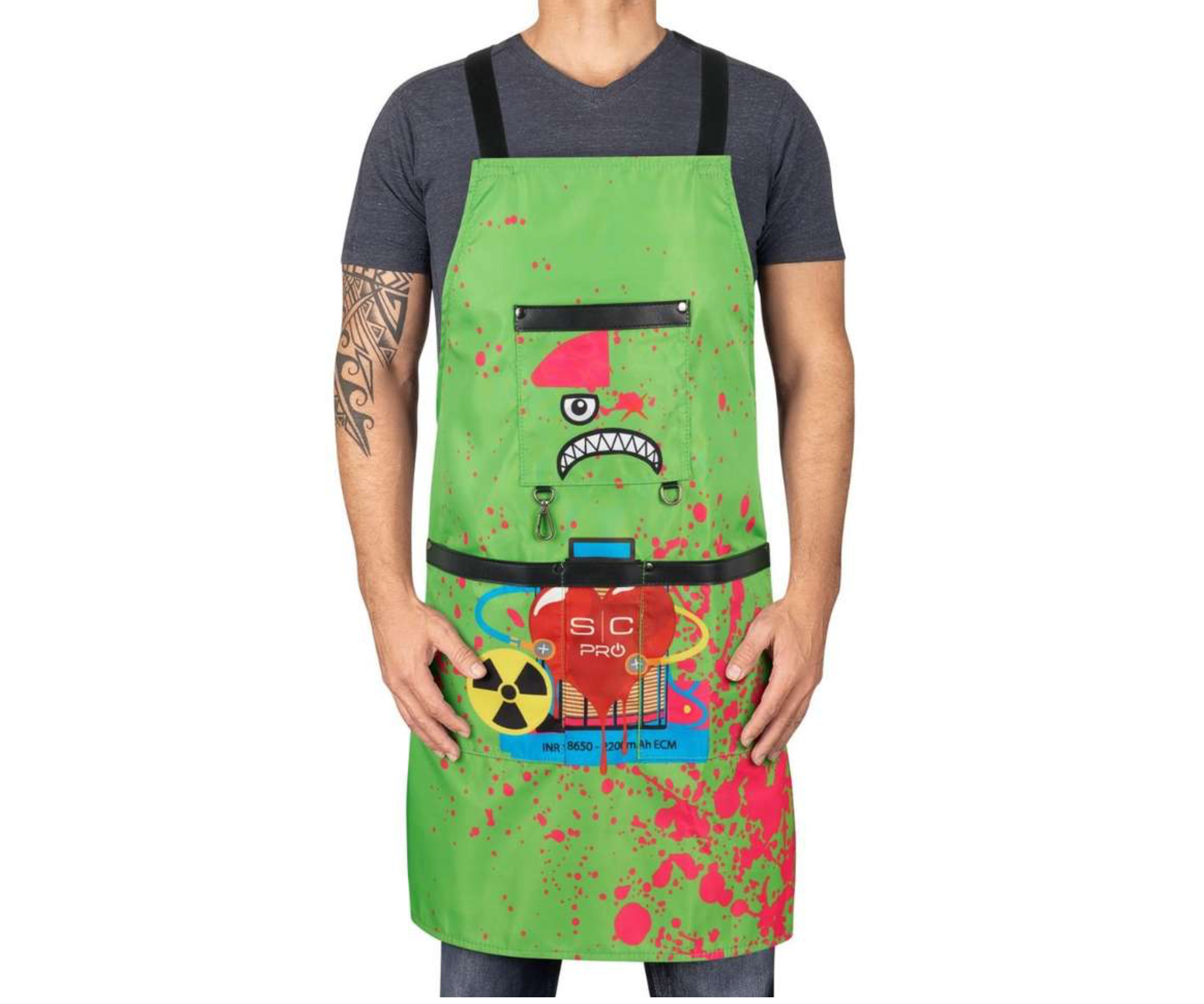 StyleCraft Studio BARBER/STYLIST APRON - RADIOACTIVE GREEN