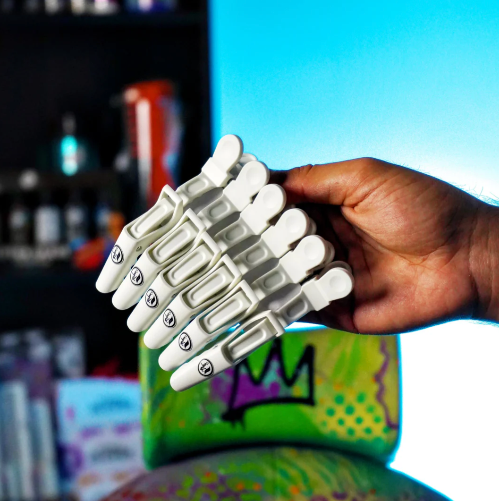 Rolda Carbon Fiber Alligator Clips 6pk White