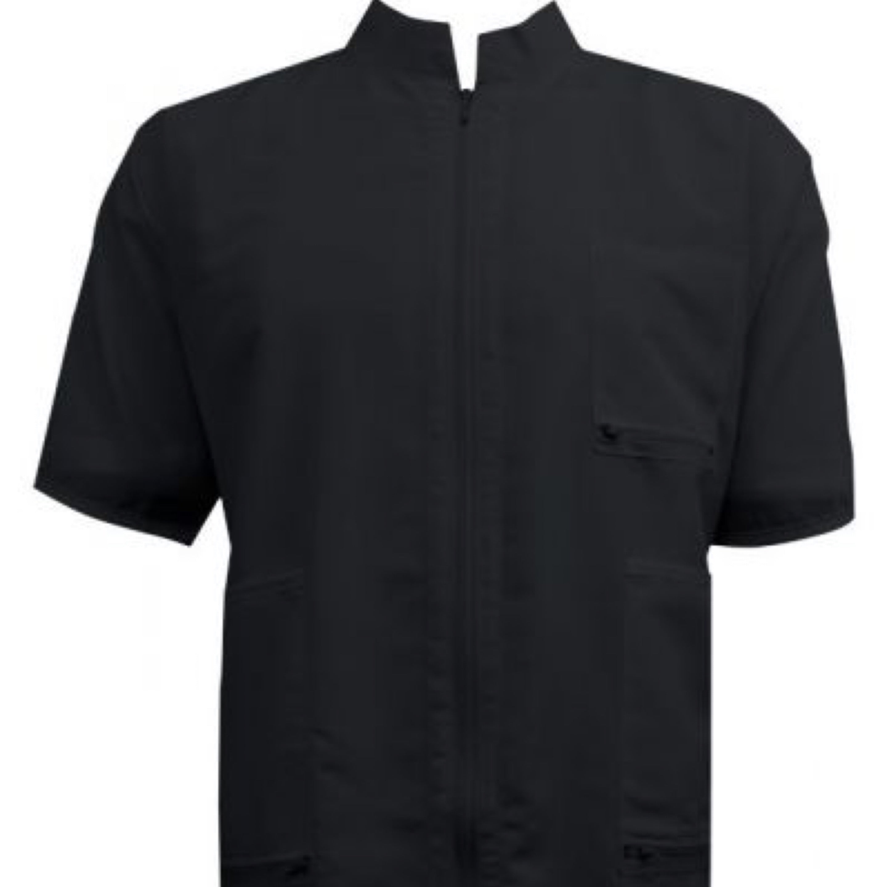 Vincent China Collar Smock Black (Various Sizes)