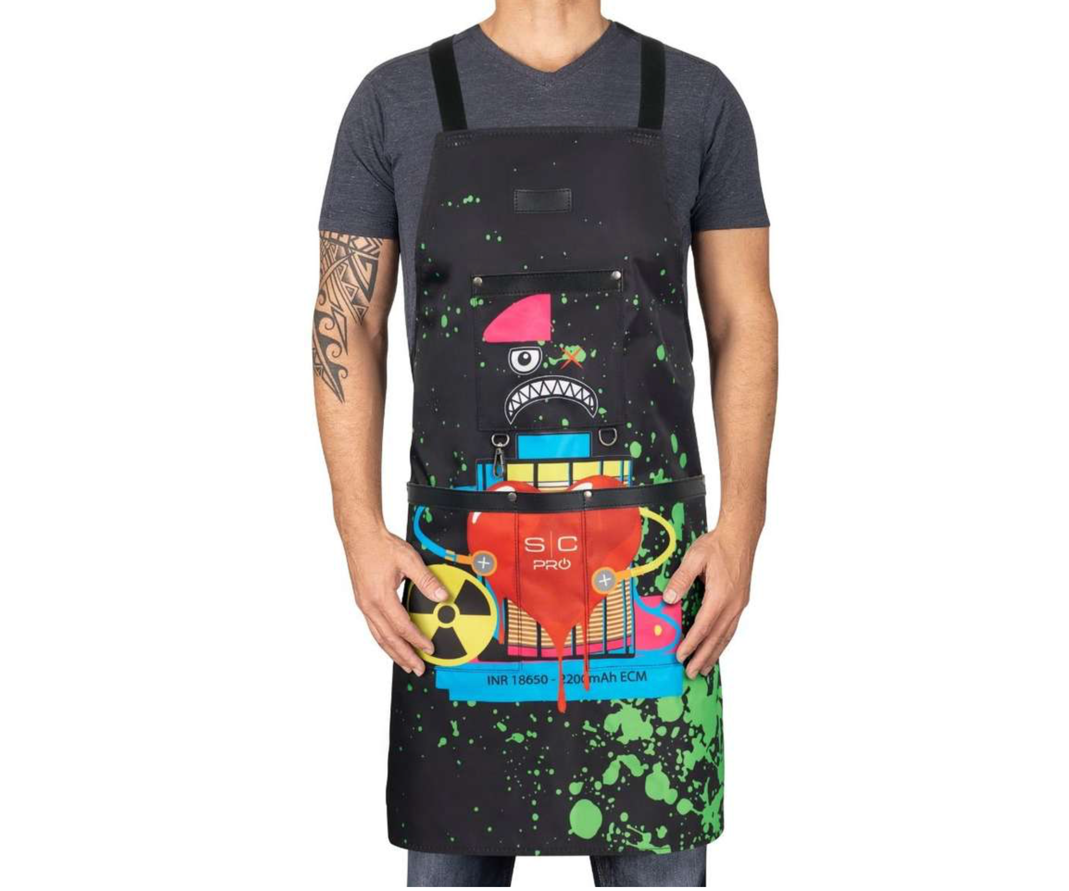StyleCraft Studio BARBER/STYLIST APRON - RADIOACTIVE BLACK