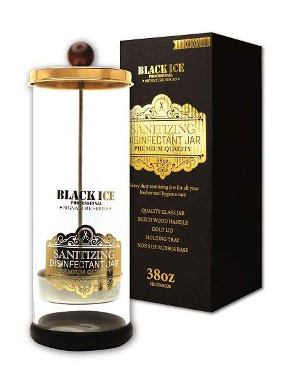 Black Ice Professional Glass Sanitizing Jar 38oz