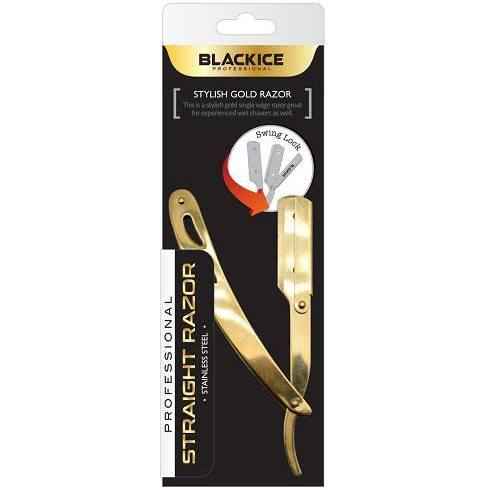 Black Ice Professional Straight Razor - Gold