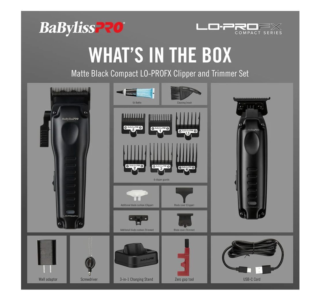 BaBylissPRO LoPro Compact Series in Black (Clipper and Trimmer)
