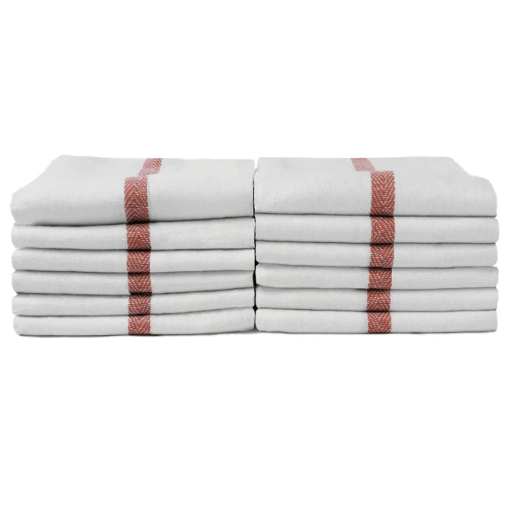ProTex Barbershop Red Striped Towels 12pk