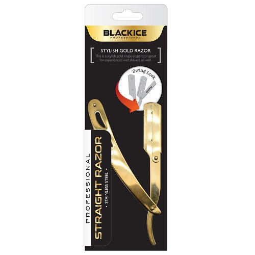 Black Ice Professional Straight Razor - Gold BIR002GOL