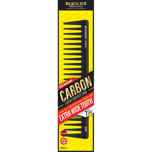 Black Ice Carbon Extra Wide Tooth Comb 7.5"