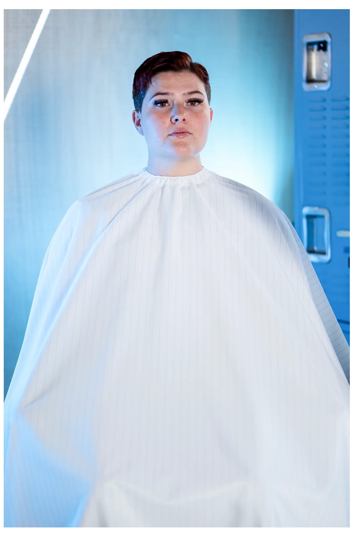 Barber Strong - Barber Cape White Pinstripe