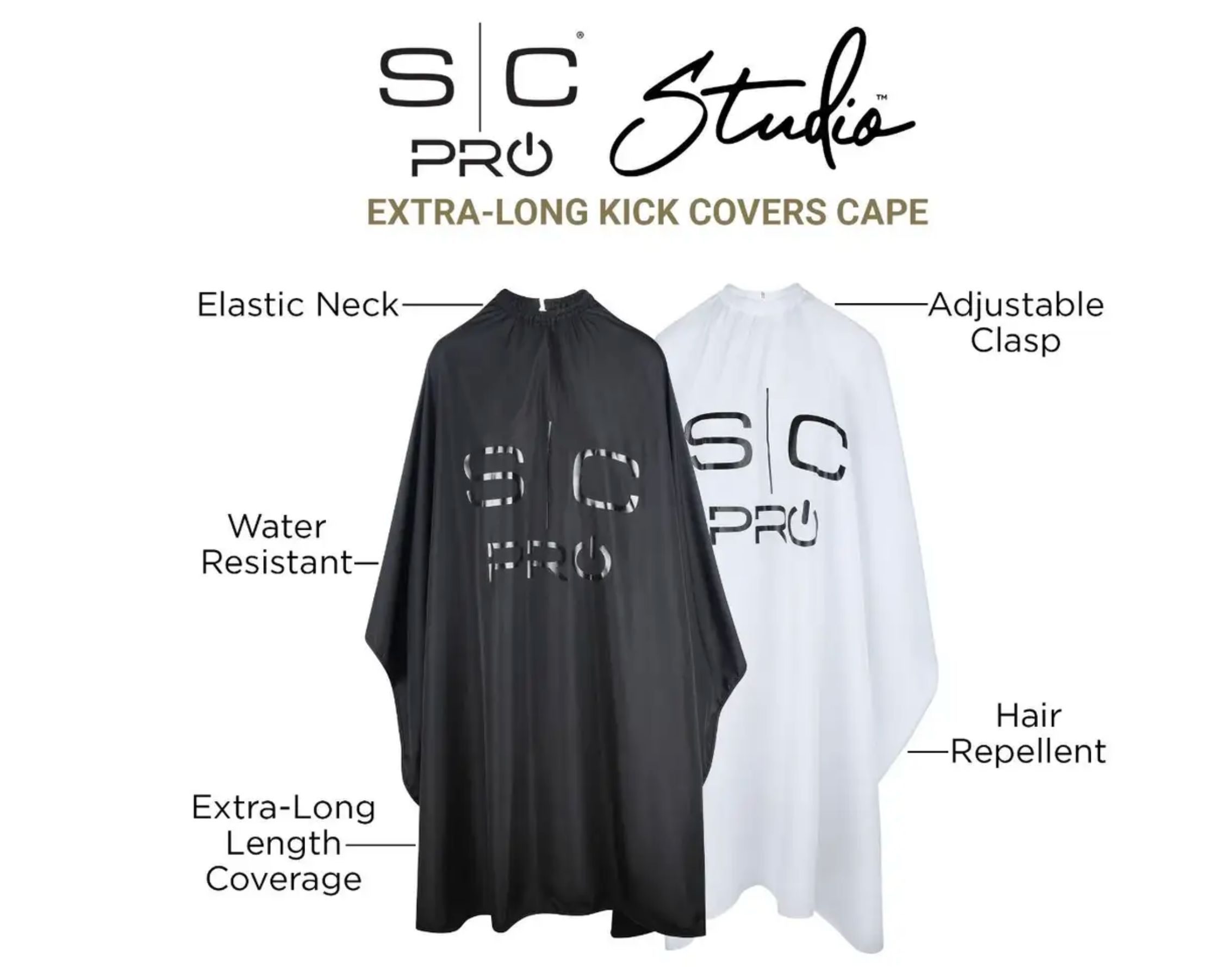 StyleCraft Studio PROFESSIONAL EXTRA-LONG KICK COVERS CAPE IN WHITE