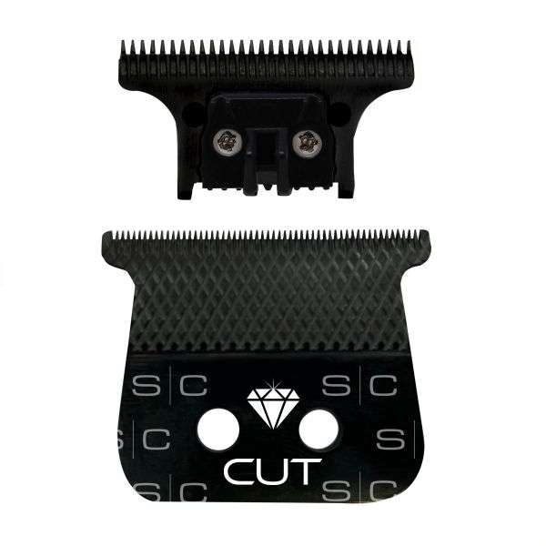 StyleCraft Replacement Diamond Cut Fixed Black Diamond DLC Hair Trimmer Blade with The One Cutter Set