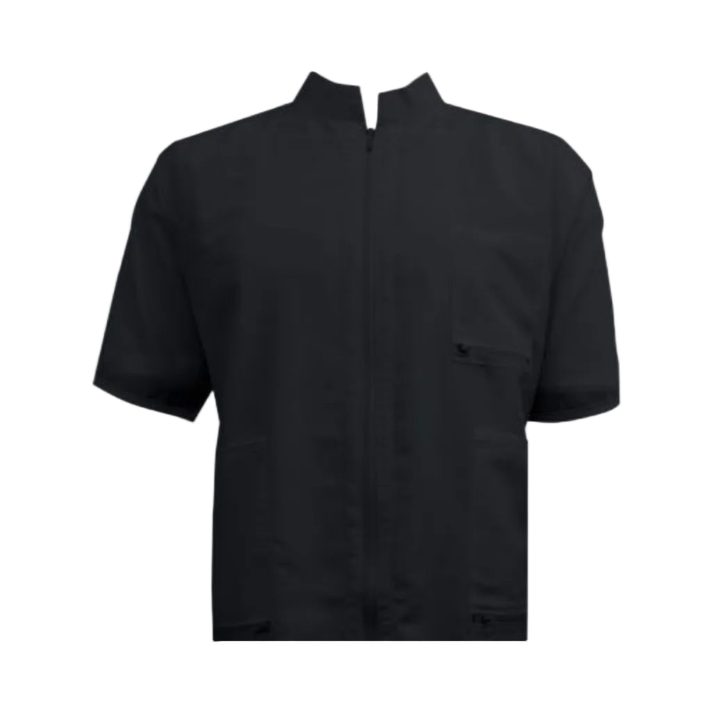 Vincent China Collar Smock Black (Various Sizes)