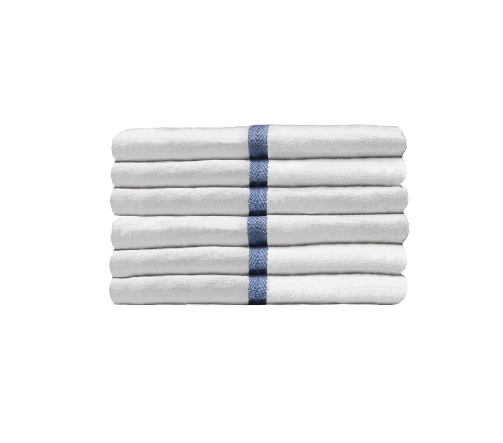 ProTex Bleach Guard Barber Towels 12pk - Blue Stripe
