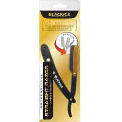 Black Ice Professional Straight Razor - Black/Gold