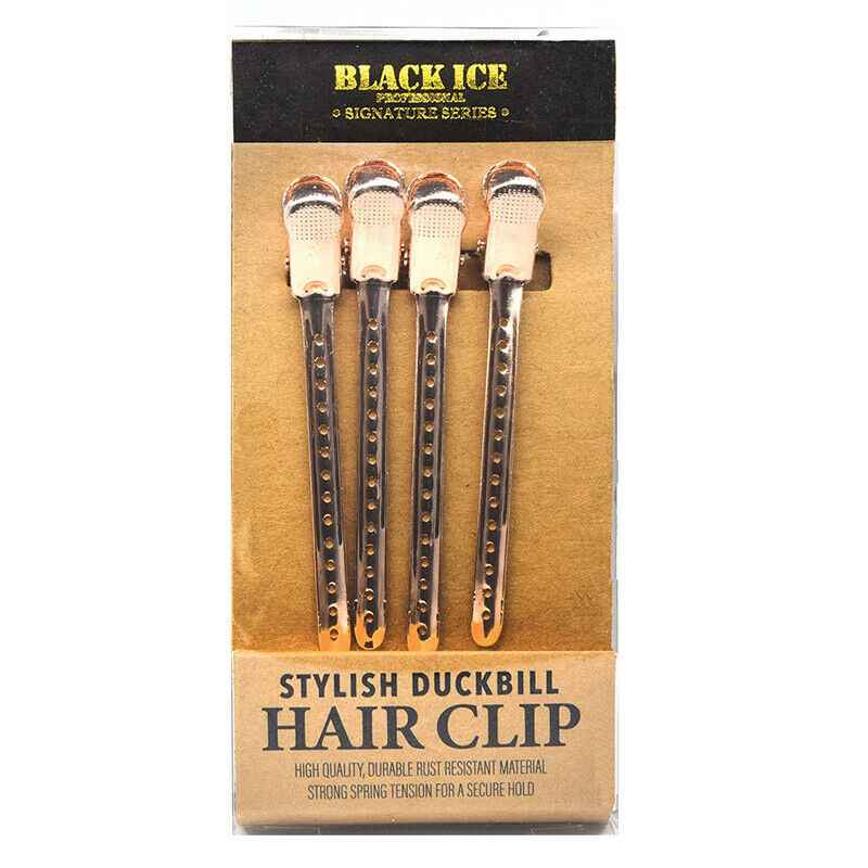 Black Ice Hair Clip Rose Gold 4pc Set