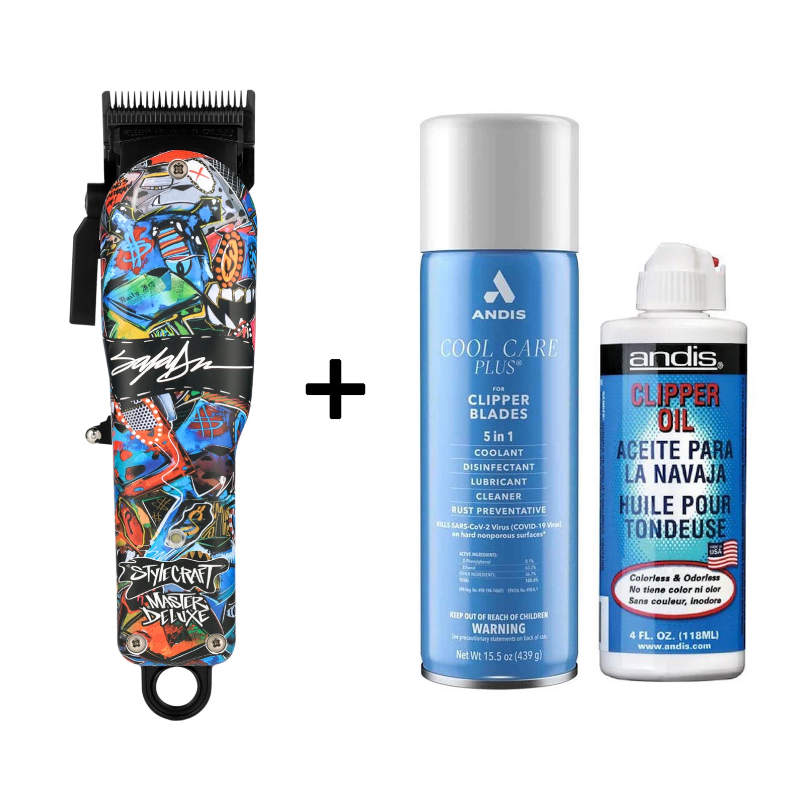 StyleCraft King Saladeen Clipper + Cool Care & Clipper Oil